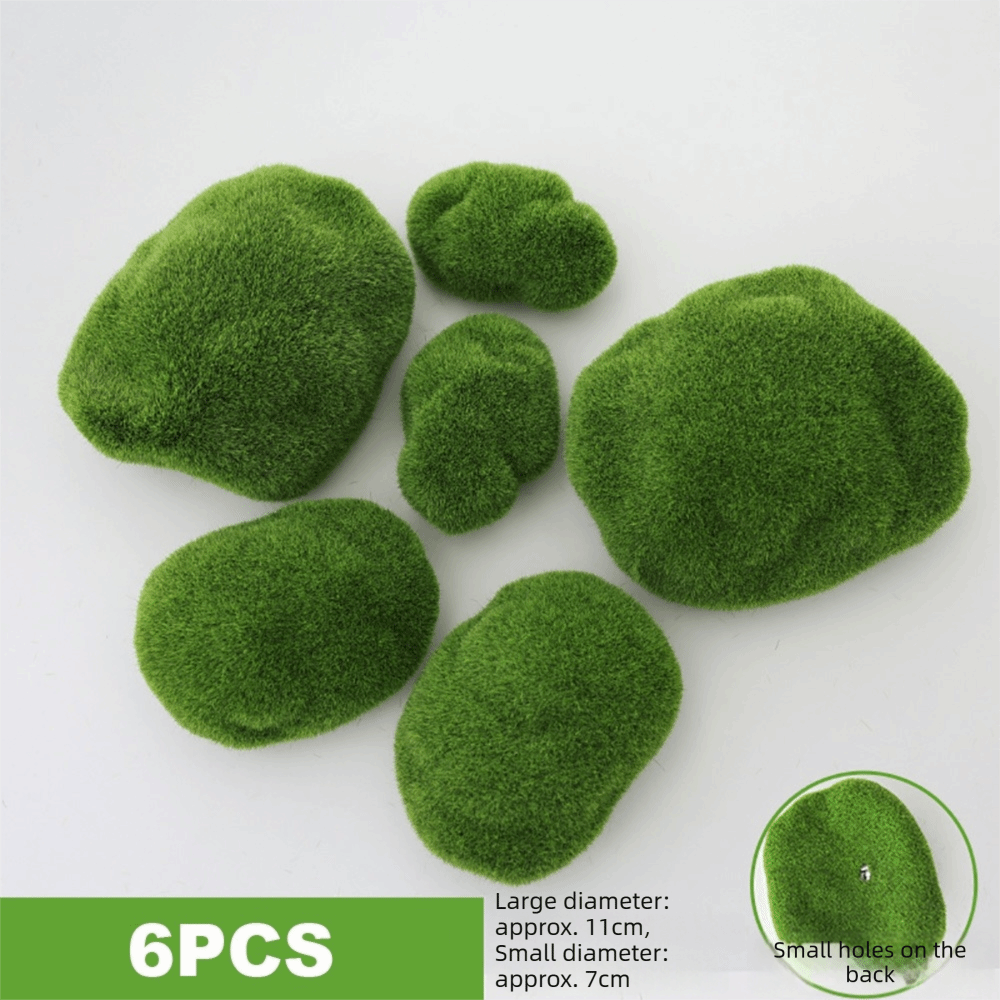 Planted Aquarium Moss - 2/4/6/10PCS Green Artificial Moss Rocks Flocking
