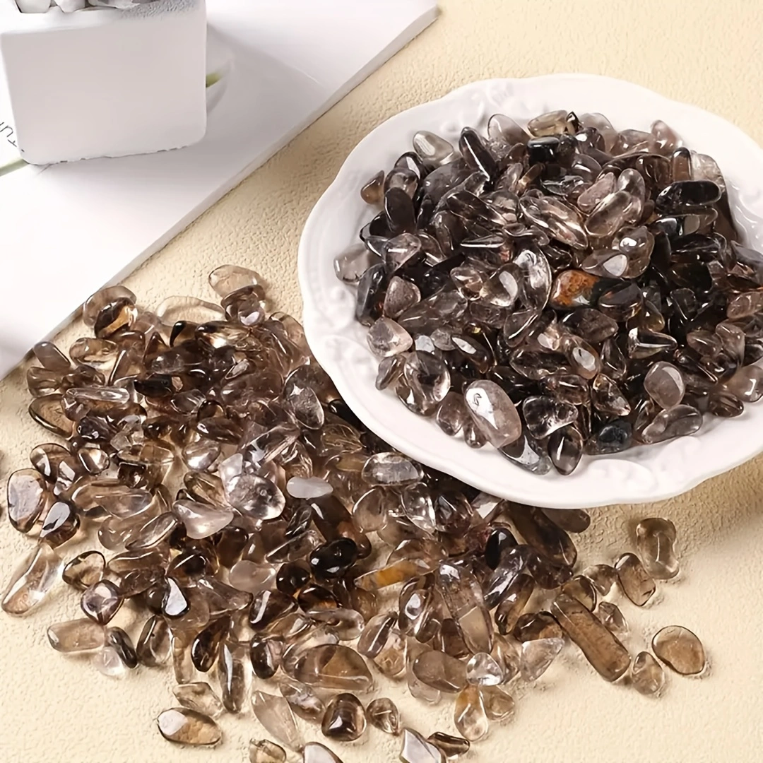 Planted Aquarium With Gravel - Smoky Quartz Crystal Chips,Irregular Shaped Polished