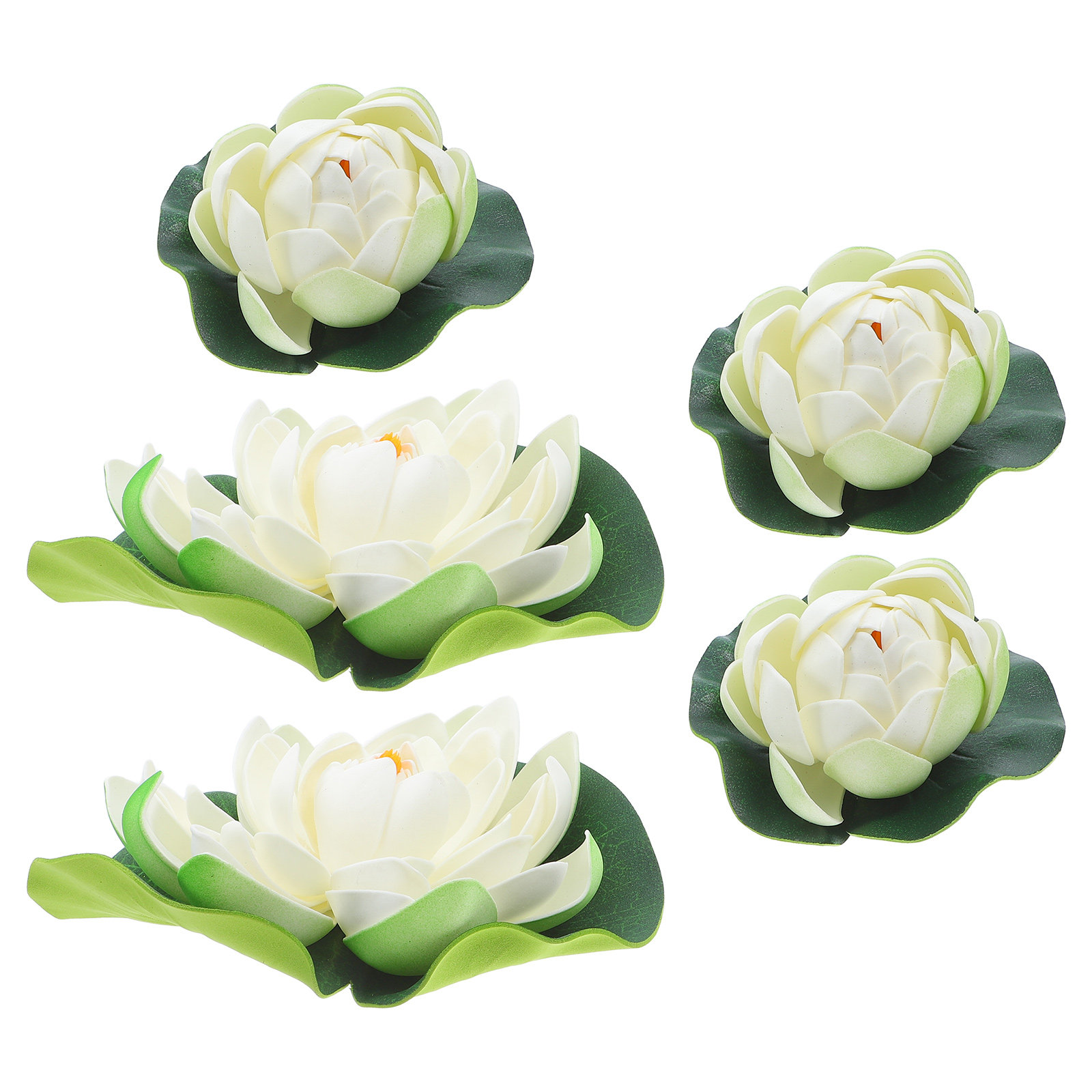 Aquarium Plants - 5Pcs Lifelike Floating Artificial Water Lilies