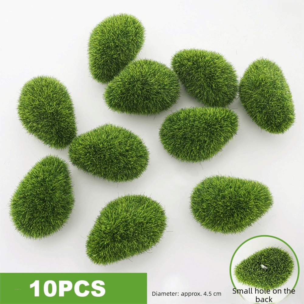 Planted Aquarium Moss - 2/4/6/10PCS Green Artificial Moss Rocks Flocking
