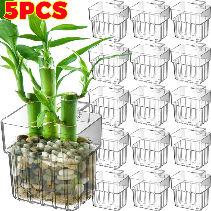 Aquarium Plants - 1/5pcs Aquarium Decoration Plant Cup Transparent