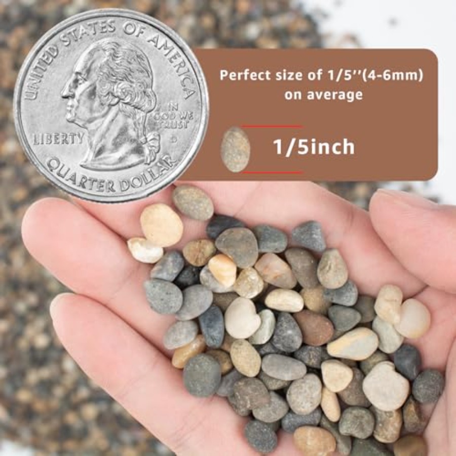 20LB Natural River Rocks, 1/4