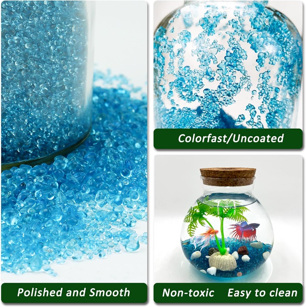 2.2 Lbs Polished Blue Glass Gr - Planted Aquarium With Gravel avis et prix