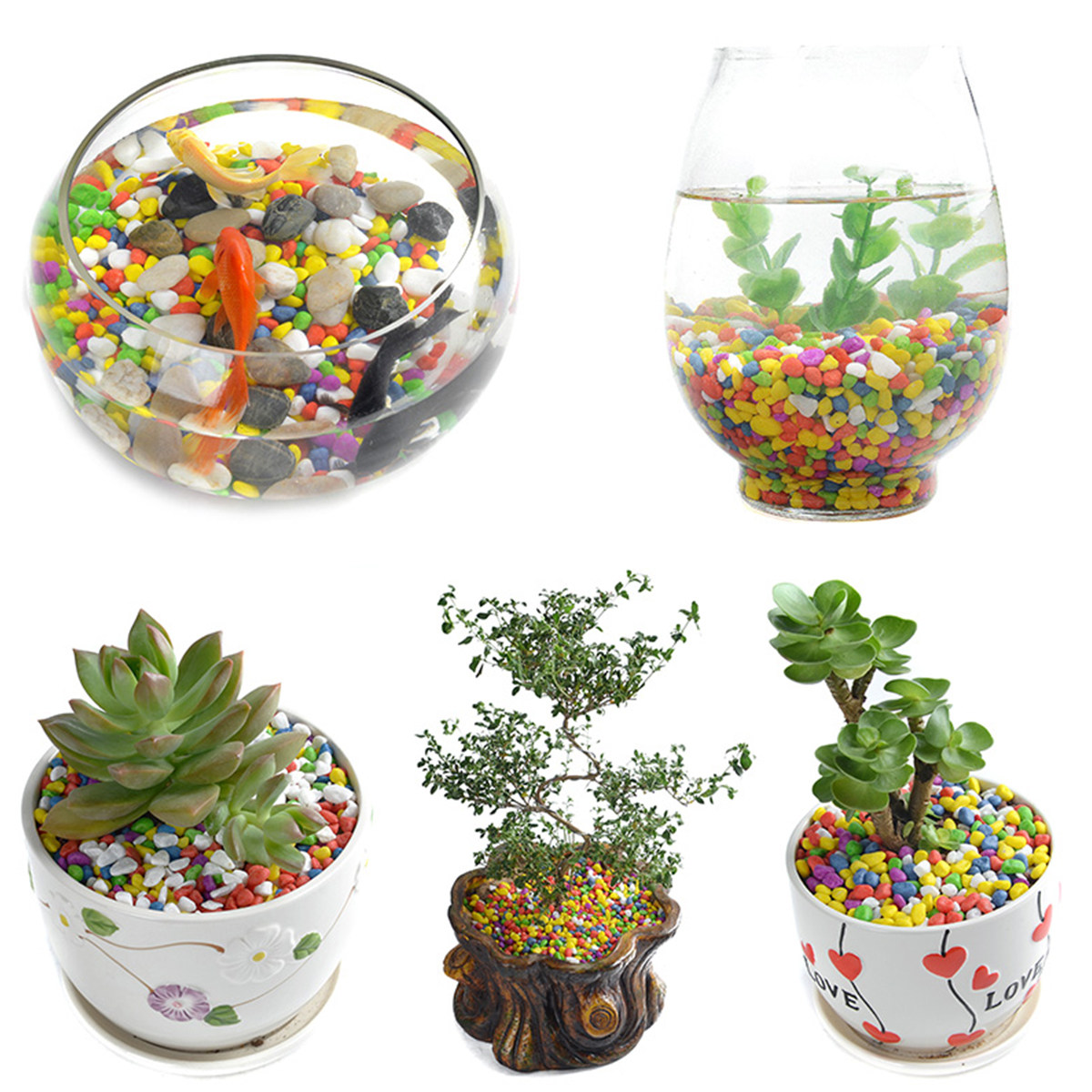 1Kg Colorful Stone Decor Pebbl - Planted Aquarium Moss avis et prix
