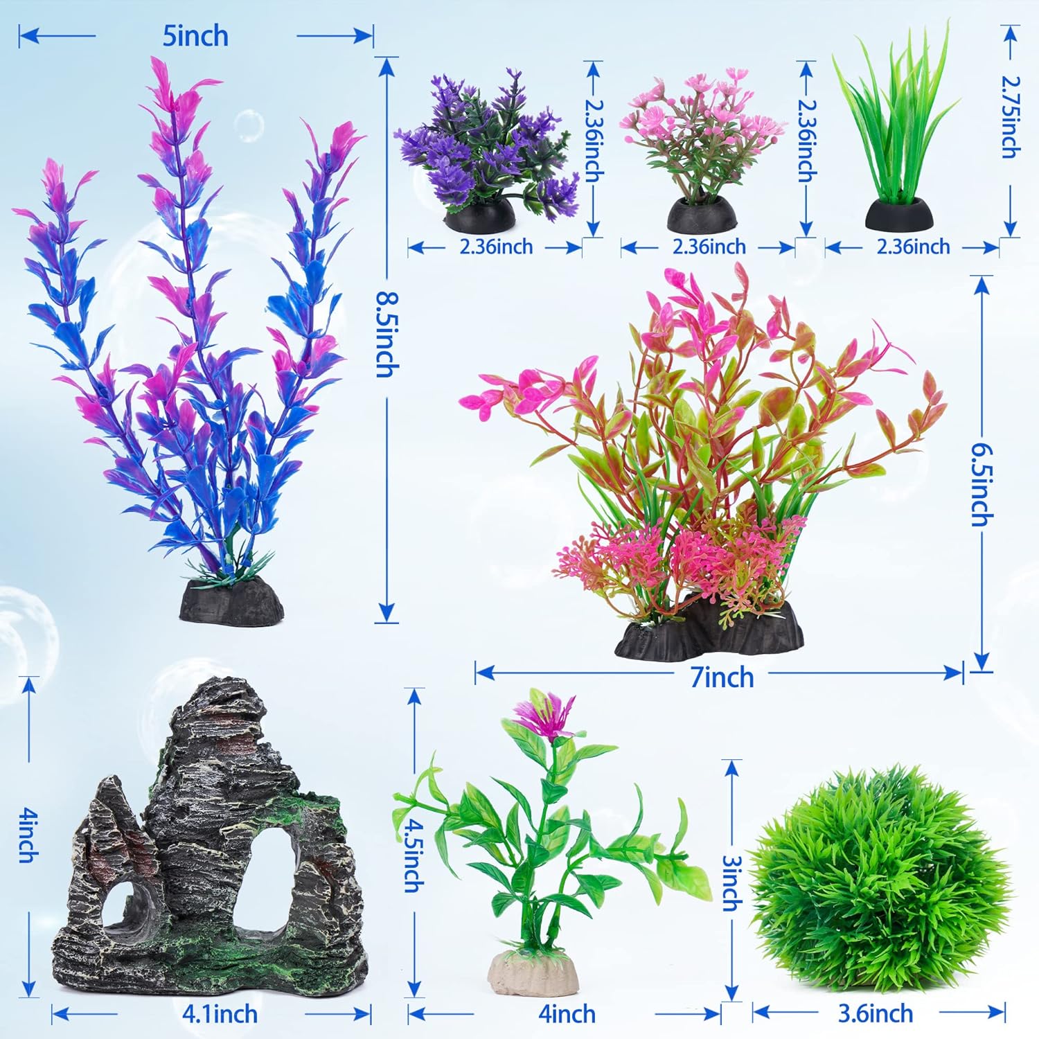 Aquarium Decor Set: Plastic Pl - Aquarium Plants avis et prix