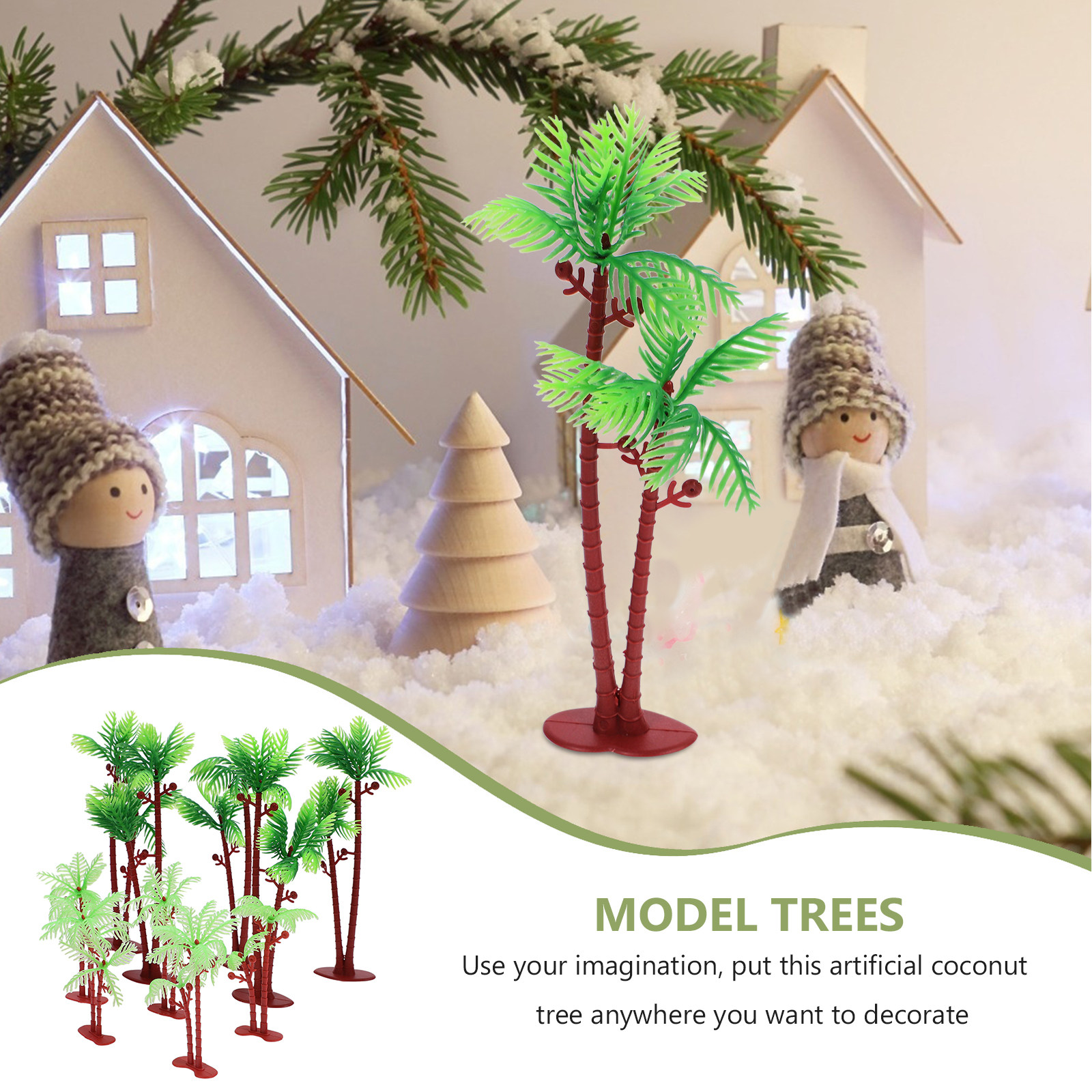 10Pcs Artificial Coconut Tree  - Aquarium Planted Sand avis et prix
